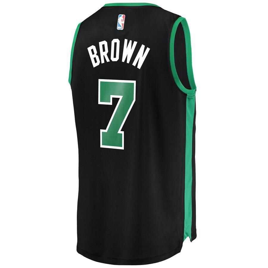 Boston Celtics Jaylen Brown Fanatics Branded Replica Fast Break Statement Jersey Mens - Black | Ireland S3586V9