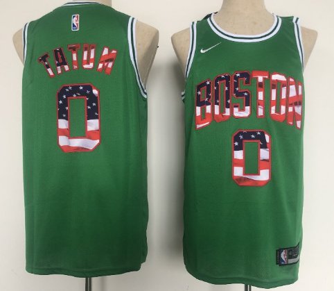 Boston Celtics #0 Jayson Tatum July 4th Jersey Green
